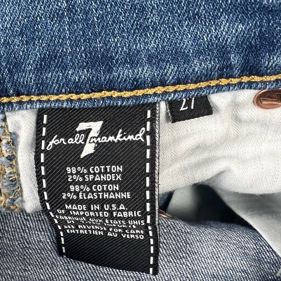 7 for all Mankind Cropped Boot cut Jeans Size 27 frayed edge - Picture 4 of 8